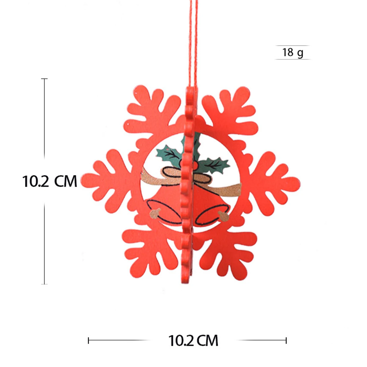 Weihnachtshölzerne Anhänger Für Weihnachtsbaum Glasdekorationen Schneeflocken Glocke Anhänger 3D Rote Glocken/Sterne/Weihnachtsschmuck In Mini