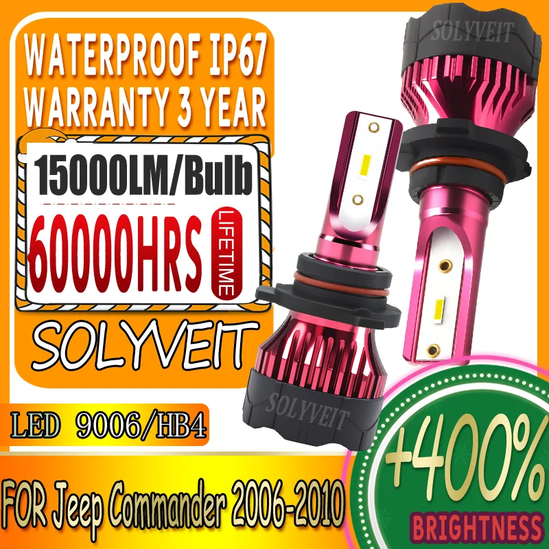 

Instant On Technology Energy Saving 60,000 Hour Lifespan 9006 Headlight LED Low Beam For Jeep Commander 2006 2007 2008 2009 2010