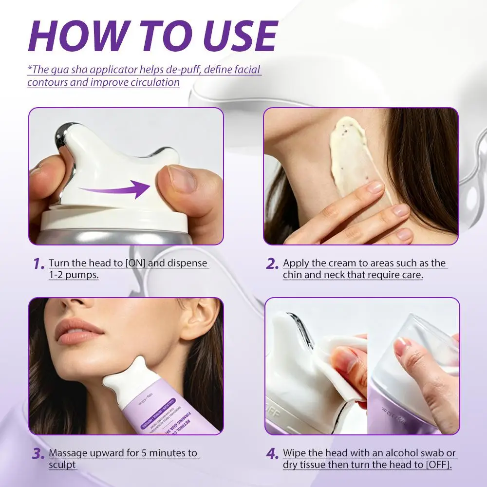 KOEC Retinol Collagenfirming Gua Sha Cream With Roller Retinol Collagen Lifting Cream PDRN Peptide Soothing Hydrating Smoothing view 5