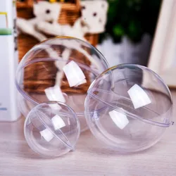5/6/8/10/14cm DIY Transparent Christmas Balls Acrylic Xmas Tree Door Windows Hanging Ball Home Party New Year Decor 2025 Navidad