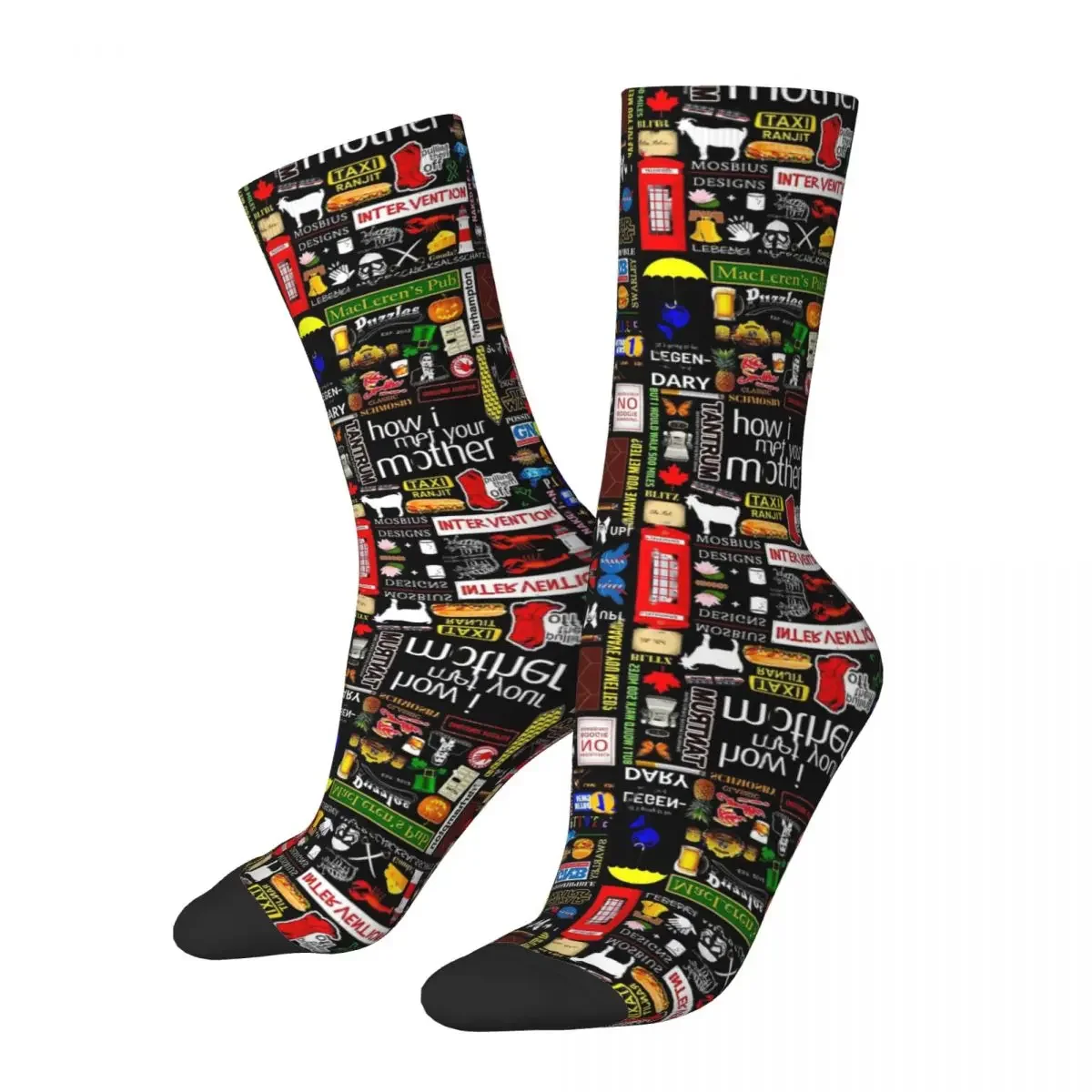 How I Met Your Mother Collage Poster Iconographic - Infographic Socks Stockings All Season Long Socks Unisex Birthday Present