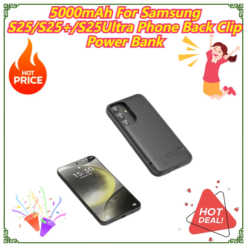 

5000mAh For Samsung S25/S25+/S25Ultra Phone Back Clip Power Bank