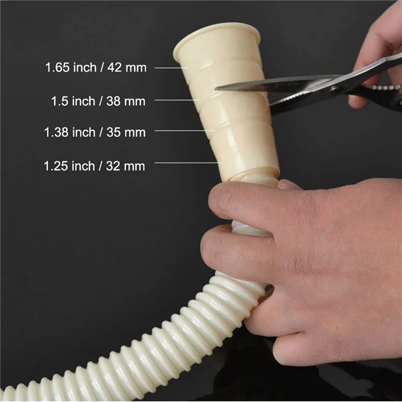 مجموعة خرطوم تصريف الغسالة FZFZ مكونة من 4 قطع، مجموعة تمديد أنابيب الصرف تناسب جميع خرطوم الصرف، مع مشبك خرطومين، 1 متر