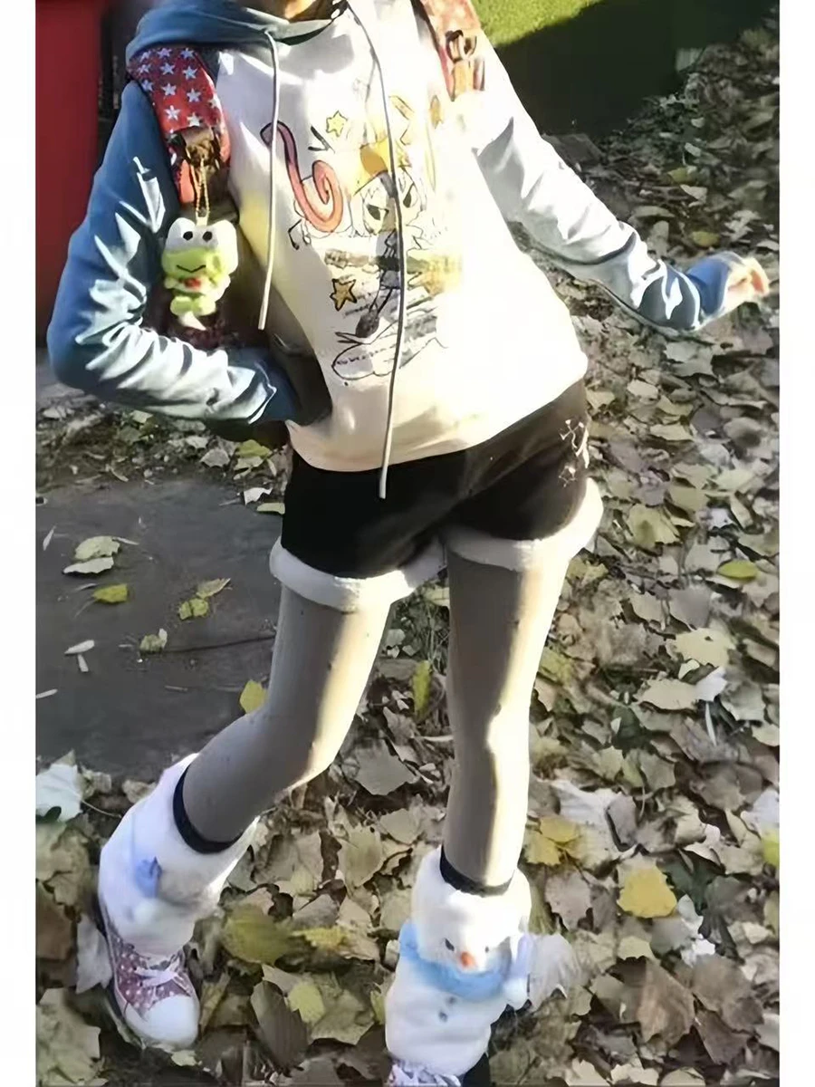 ReddaChic فروي التصحيح الدنيم السراويل النساء سليم صالح حجر الراين الصليب أفخم السراويل تنوعا لطيف Kawaii نمط اليابانية الشارع الشهير