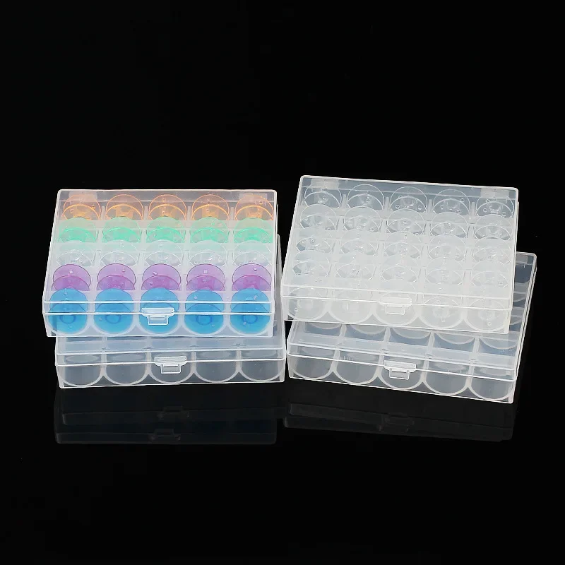 25-grid Shuttle Core Box Set Contains 25 Colored Transparent Shuttle Cores and Metal Shuttle Core Is Optional for Sewing Gifts