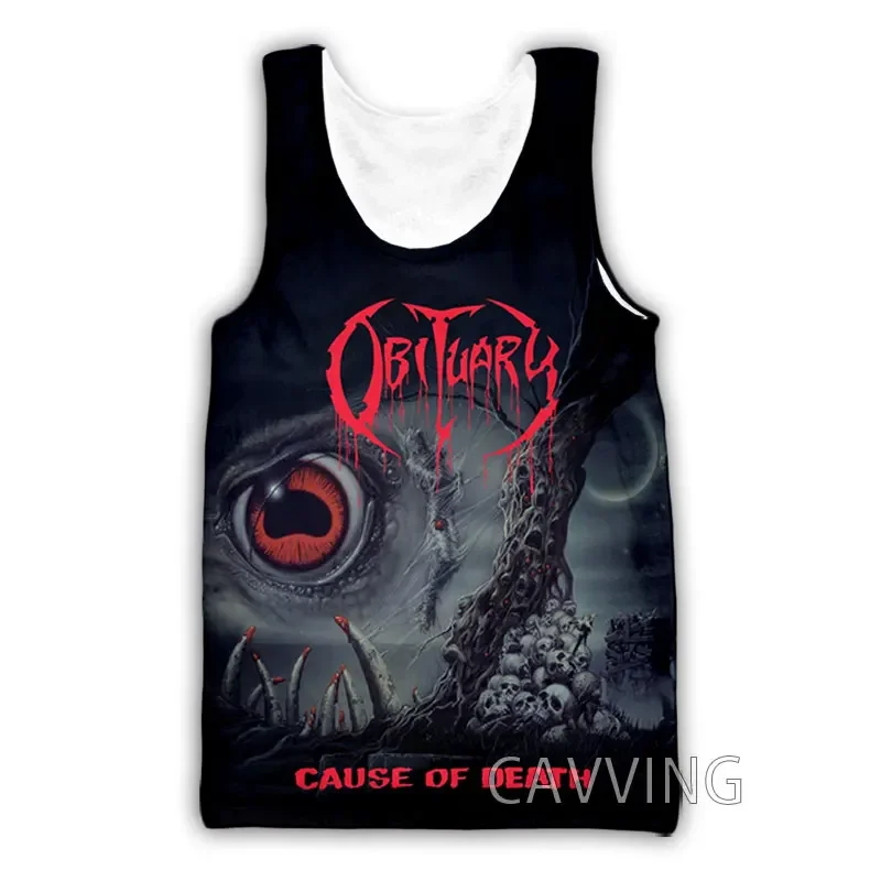 New Fashion Women/Men\'s 3D Print Obituary Rock Tank Tops Harajuku Vest Summer Undershirt Shirts Streetwear