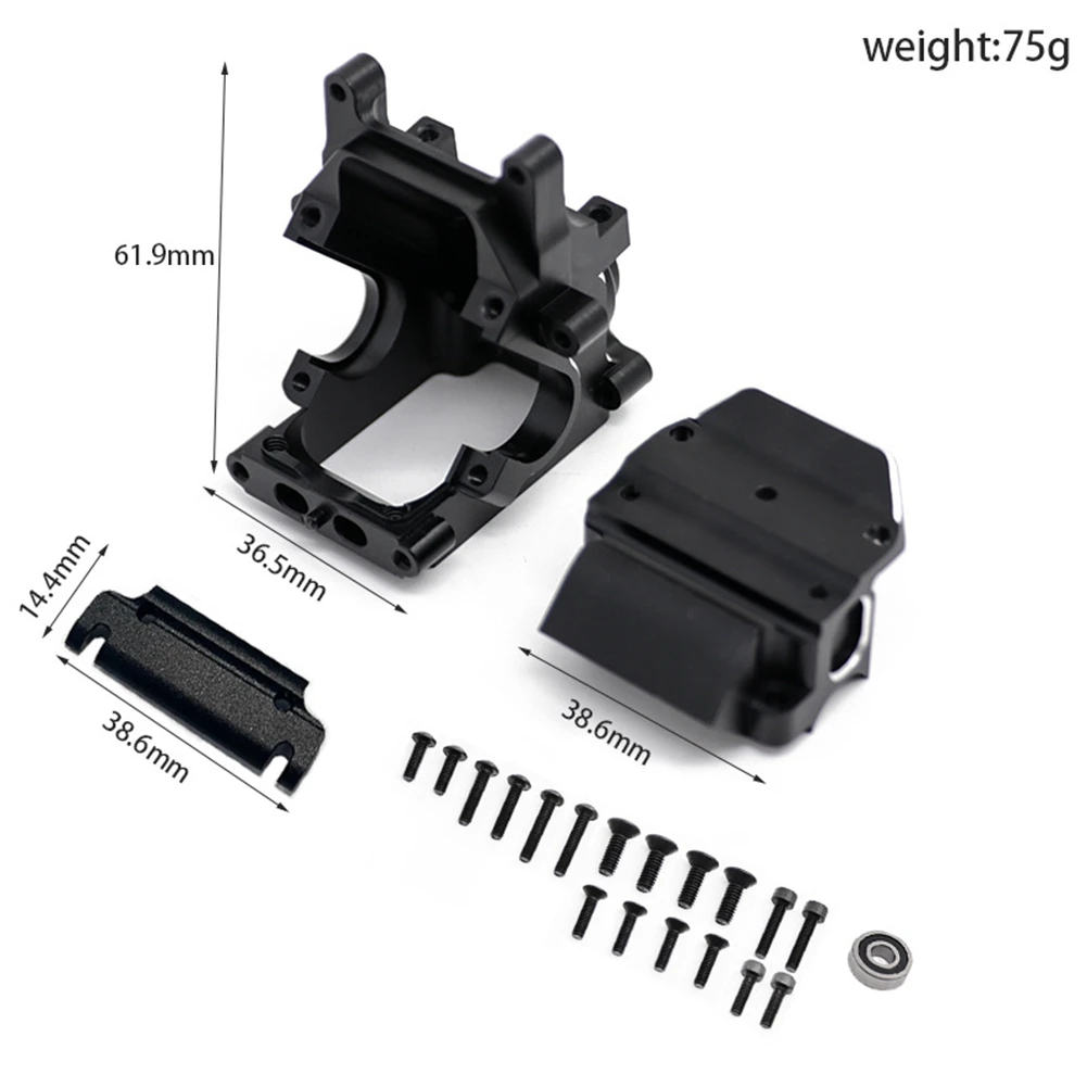 Metal Gearbox Case for Arrma 1/8 Kraton Outcast Notorious Typhon 1/7 Infraction Mojave Limitless 6S BLX Parts,Black