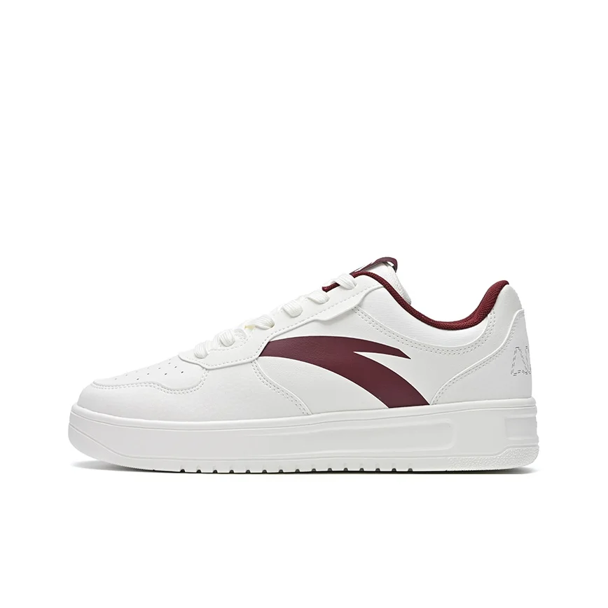 Anta Classic Cushioning, Wear Resistant Low top Skateboard Shoes Men's White Red 912538003Q-1