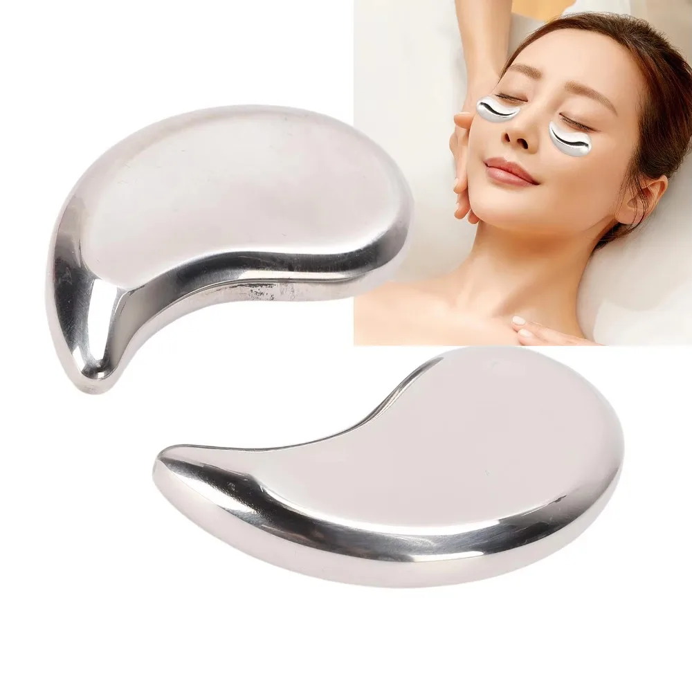 304 Stainless Steel Beauty Eye Patches Cold Hot Compress Portable Mini Cooling Eye Pad Anti-Aging Eye Cream Cooling Pad