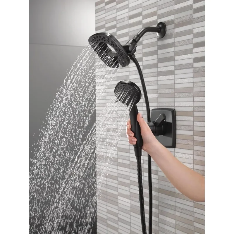 Delta Faucet Ashlyn 17 Series Dual-Function Shower Trim Kit with 2-Spray Touch-Clean In2ition 2-in-1 Hand Held Shower Head