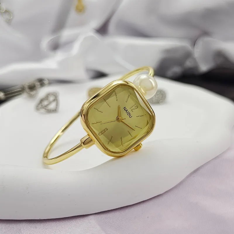 

Женские кварцевые часы с простым квадратным циферблатом, открытый браслет, студенческие наручные часы, Relogio Feminino, часы для девочек, подарки, дропшиппинг