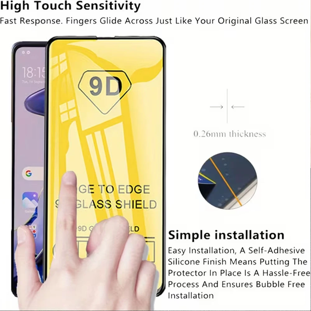 1-5pcs 9D Tempered Glass For iPhone 17 Pro Max Screen Air 16 Pro 16 Plus 16e 15 18 14 13 12 mini 11 X XR Xs Max 6 7 SE Protector view 2