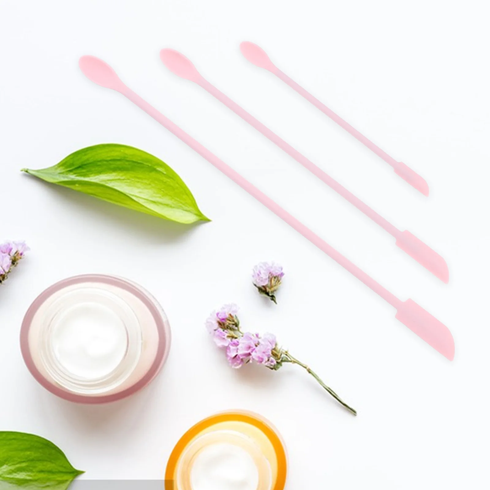 3pcs Silicone Beauty Spatula Set Mini Spatula For Cosmetics Lotion Cream Face Mask Scraper Kitchen Sauce Dispenser Tool
