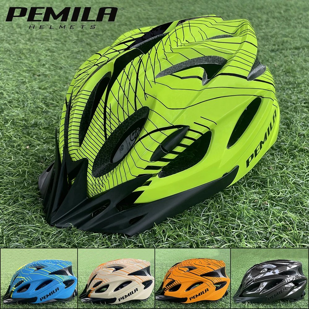 PEMILA Cycling Helmet Comfort Lining Lightweight Hollow 18 Vents Men Women Adjustable Riding Safety Cap Bike Bicycle MTB helmet