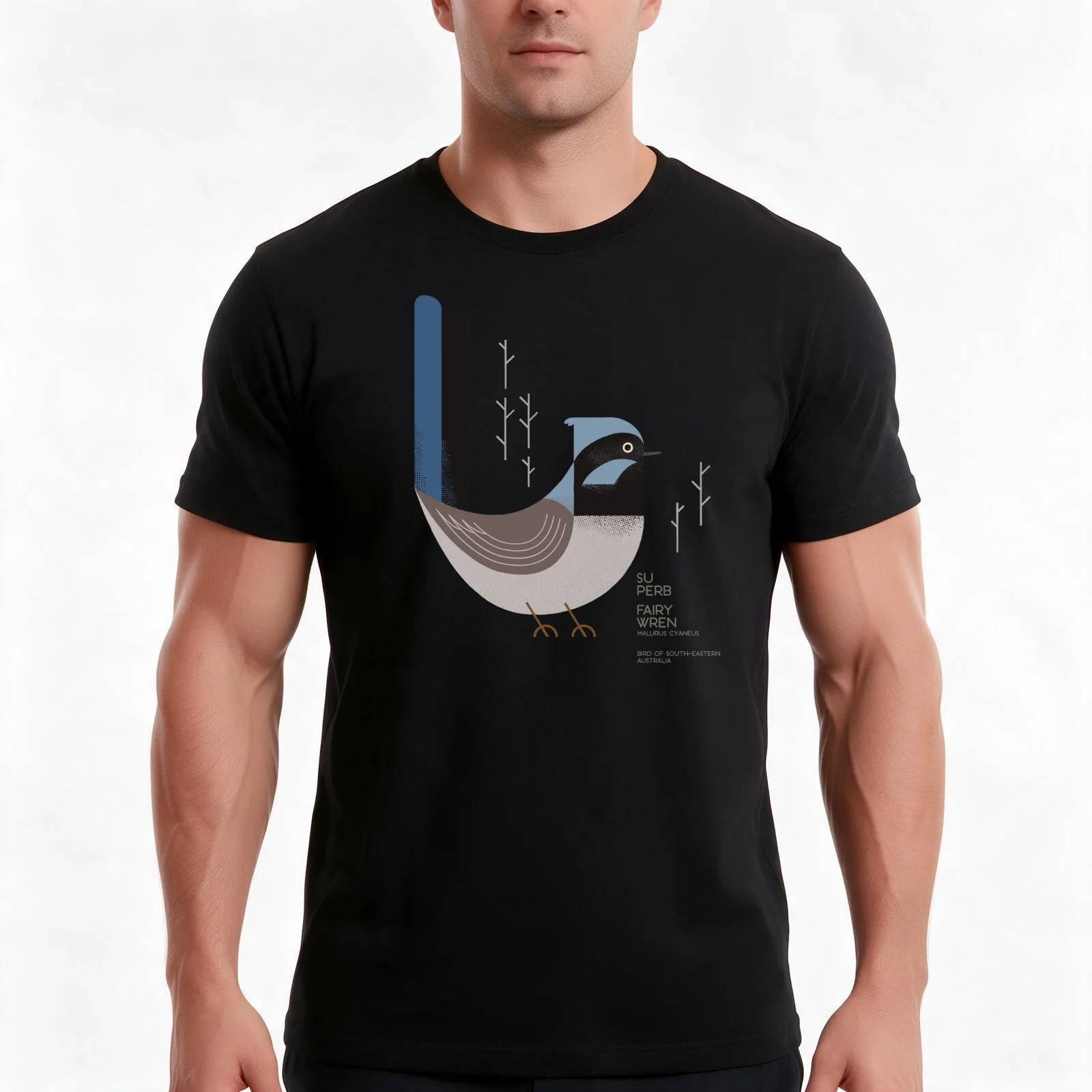 Superb Fairywren Bird of Australia II T-Shirt Summer Casual Cotton Tee Oversized Streetwear Tops Vintage Graphic Print