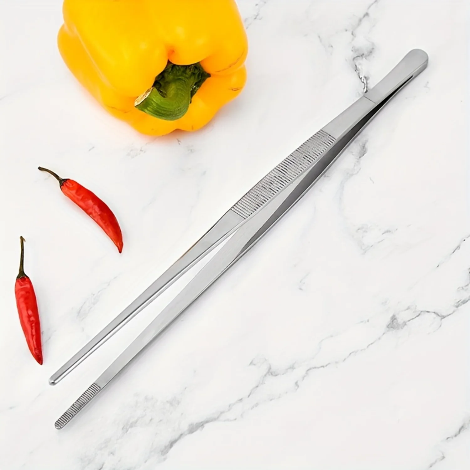 Pinze per barbecue coreane in acciaio inossidabile - Pinzette per grigliare e cucinare - 11,93 pollici