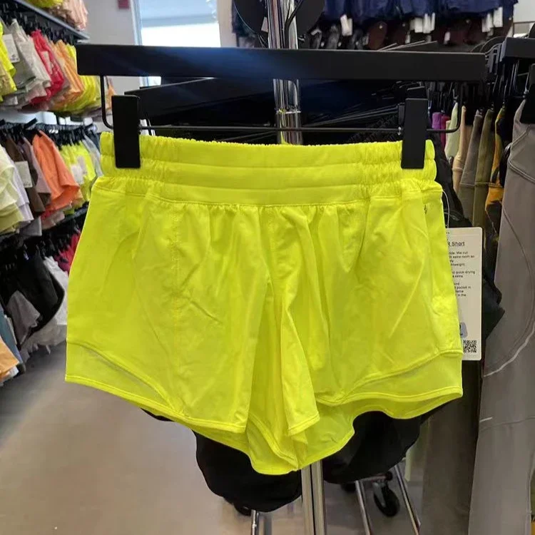 

Lemon Women Hotty Hot Yoga Shorts Micro-elastic Low-rise Athletic Short With Liner Workout Running Sport Tummy Control Shorts