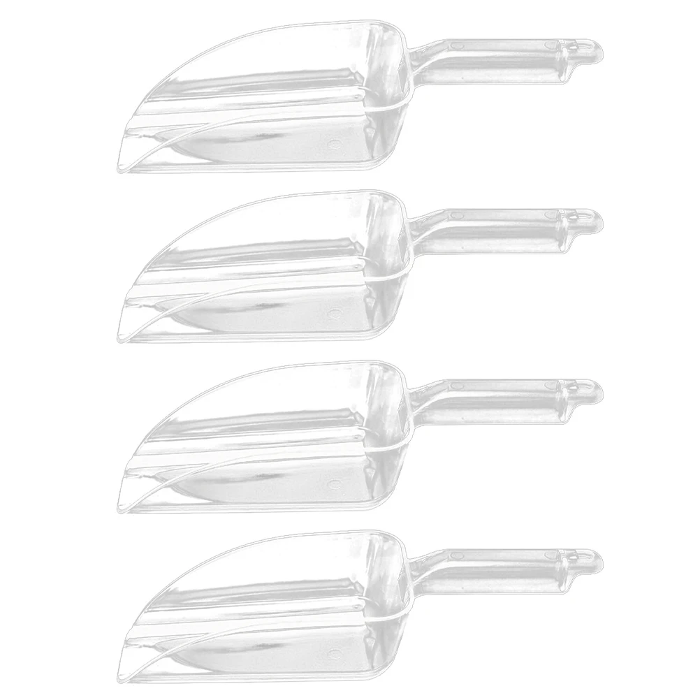 

4pcs Measuring Cup Spatula Plastic Scoop Ice Cube Shovel Food Bin Grain Long Handle Anti Rust Wear Resistant Kitchen