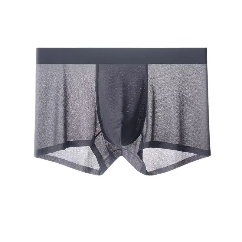 

3Pcs Men's Panties Underpants Ice Silk Ultra-thin Underwear Honeycomb Mesh Seamless Antibacterial Breathable Boxers Boxer shorts