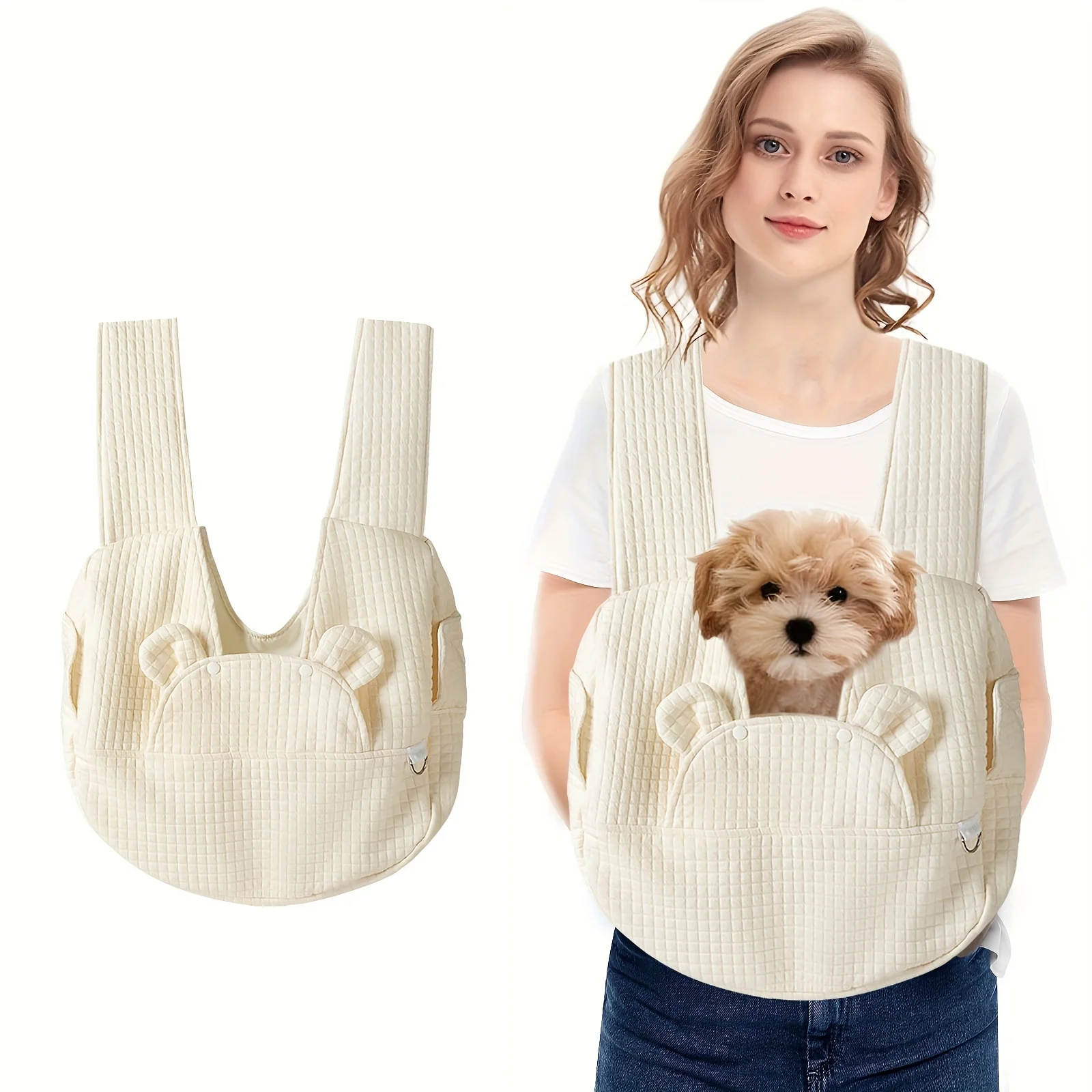 

Adjustable Pet Backpack Dog Travel Bag Suitable Safety Belt with Removable Bottom Cat Bag Dog Shoulder for Travel Hiking Outdoor