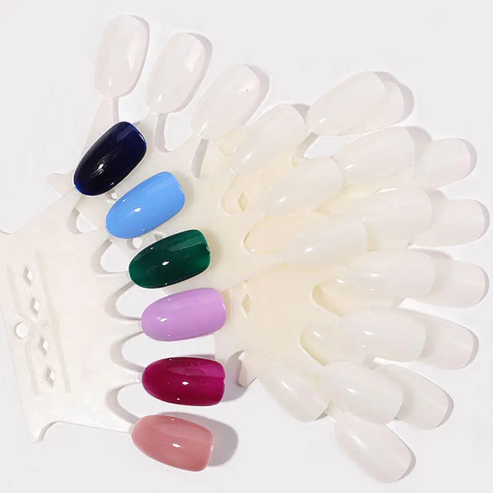 2Pcs Crown Nail Color Cards Eco-Friendly Plastic Display Plate Nail Art Practice Tips Polish Display Board for Home Salon Use