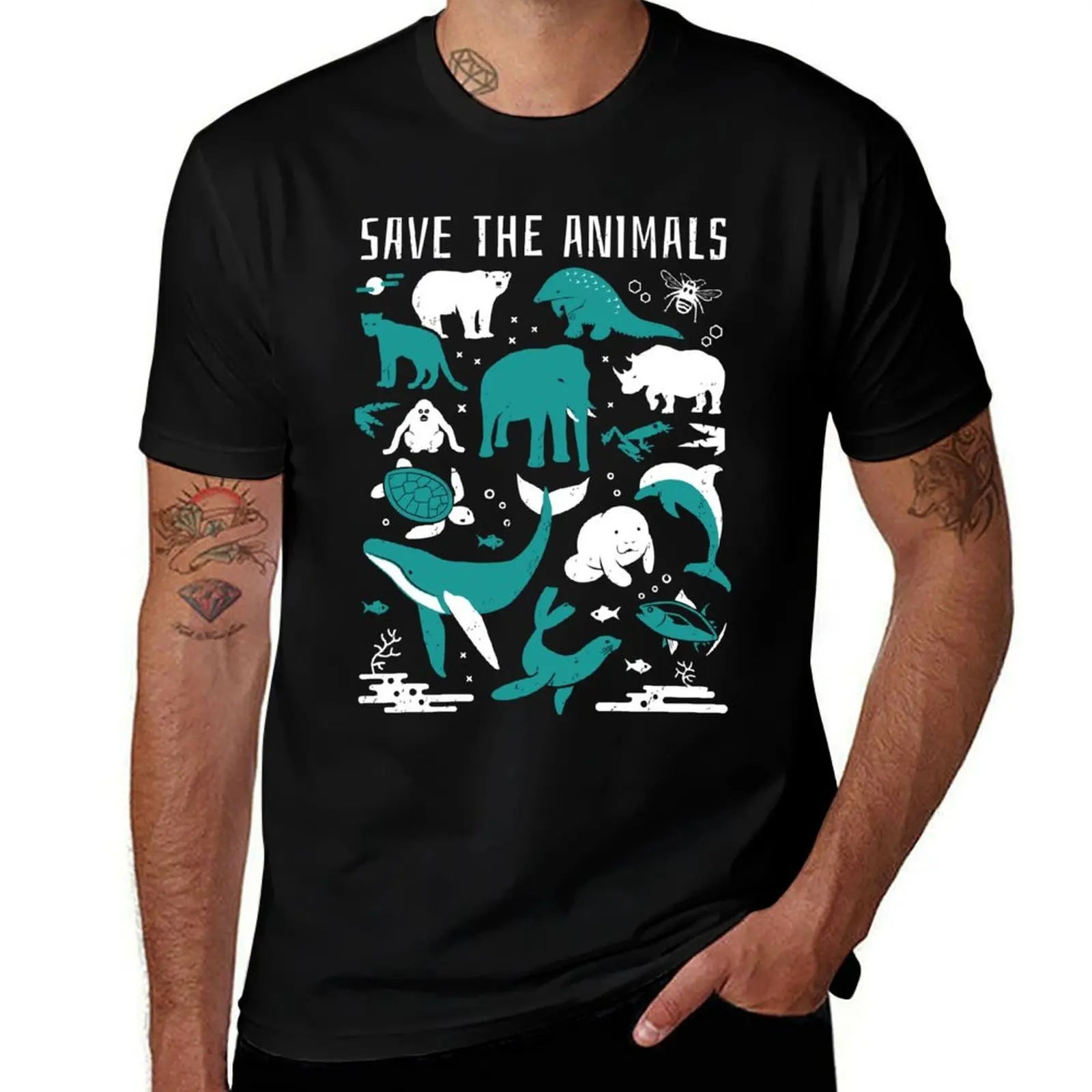 

Save The Animals - Endangered Animals T-Shirt man t shirts high quality luxury brand anime t shirts oversize T-Shirt