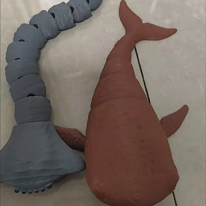 Bloop Sea Monster Articulated Fidget Toy 3D Printed Flexible Deep Sea Creature Collectible Stress Relief Desk Toy