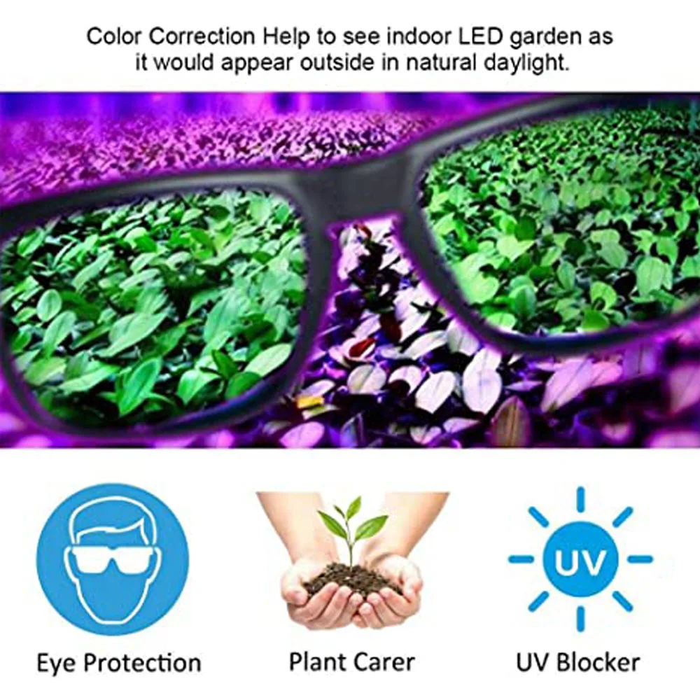 Safety Goggles, Protective Glasses, Indoor LED Grow Room Glasses UV Polarizing for Tent Greenhouse Hydroponics Plant Light