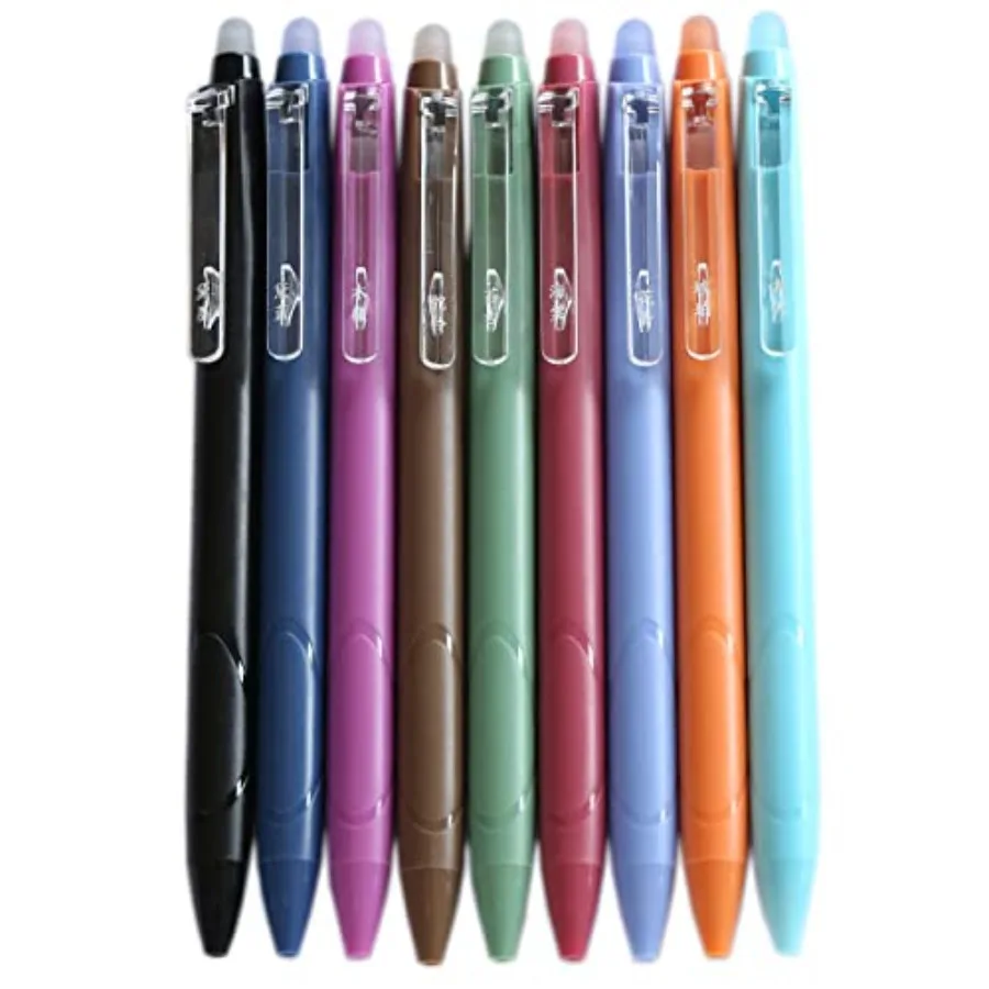 

Винтажные 9-цветные стираемые гелевые ручки с чернилами, 0,5 мм, различные стираемые гелевые ручки, выдвижная для письма, рисования, раскраски, художественный набор