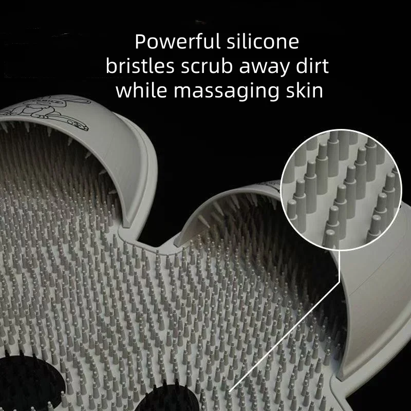 حصيرة تنظيف القدمين من السيليكون، وسادة حمام مقشرة لغسالة الظهر، أداة تدليك كبيرة لتنظيف القدم مع أكواب شفط غير قابلة للانزلاق
