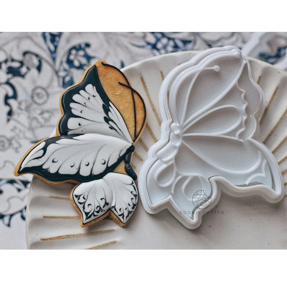 6 Types Butterfly Biscuit Mold Plastic Cutting Fondant Baking Cookie Stamp Mold Cutter Kitchen Pressable Die Kids Cake Decor