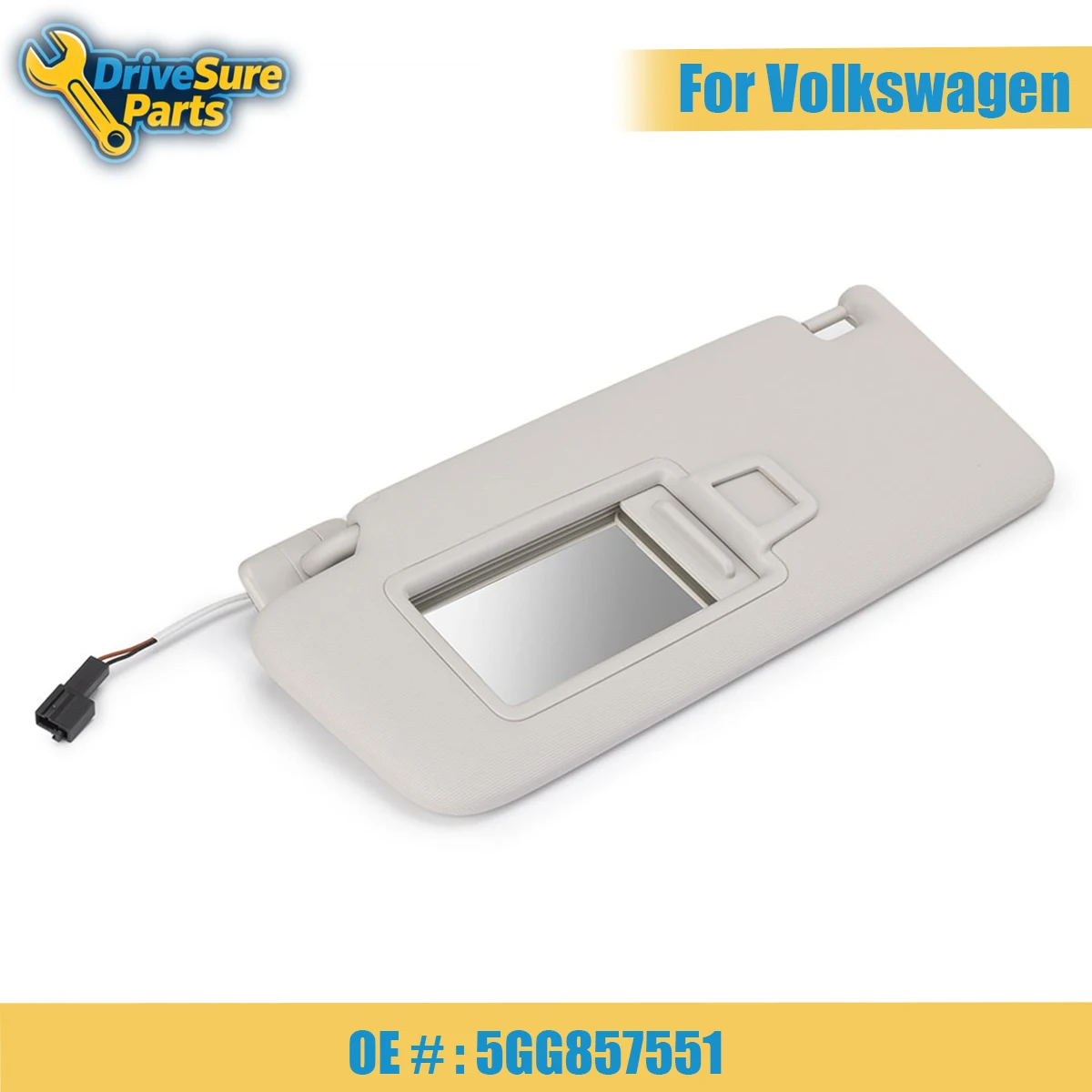 

5GG857551 Grey Front Left Sun Visor Panel With Makeup Mirror Sunshield For VW GTIGolf MK7 VII 2014-2017 Car Interior Replacement