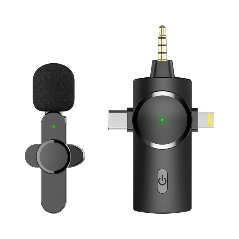 Plug-play 3 In 1 microfono Lavalier Wireless professionale microfono Wireless con risvolto portatile per Jack Lightning di tipo c da 3.5mm