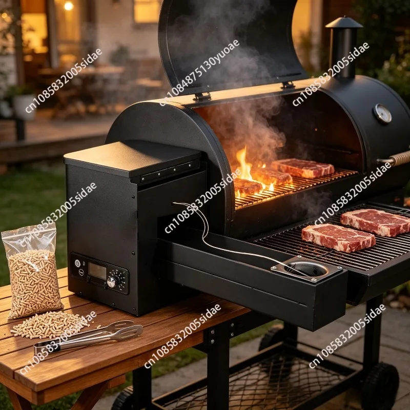 Pellet BBQ Smoker Hopper Assembly Kit With Wifi bluetooth PID Controller 12