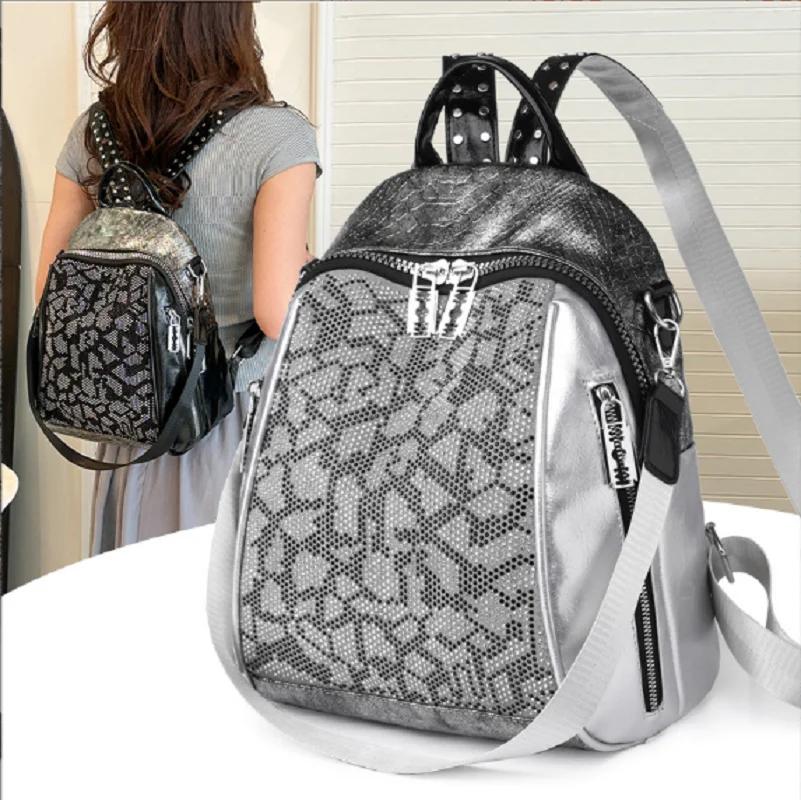 

New Multifunction Fashion Trend Women Leather Backpack Large Capacity Shoulder Bags School Bag Ladies Casual Totes Backpacks