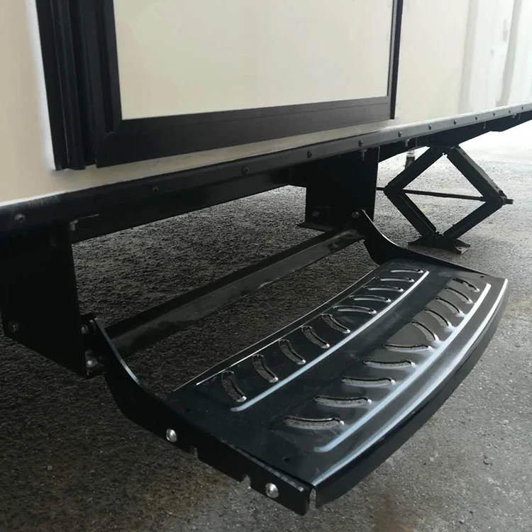 Manual American-style Black Single-step Step with Aluminum Material for Rvs Campervans Trailer Motorhome