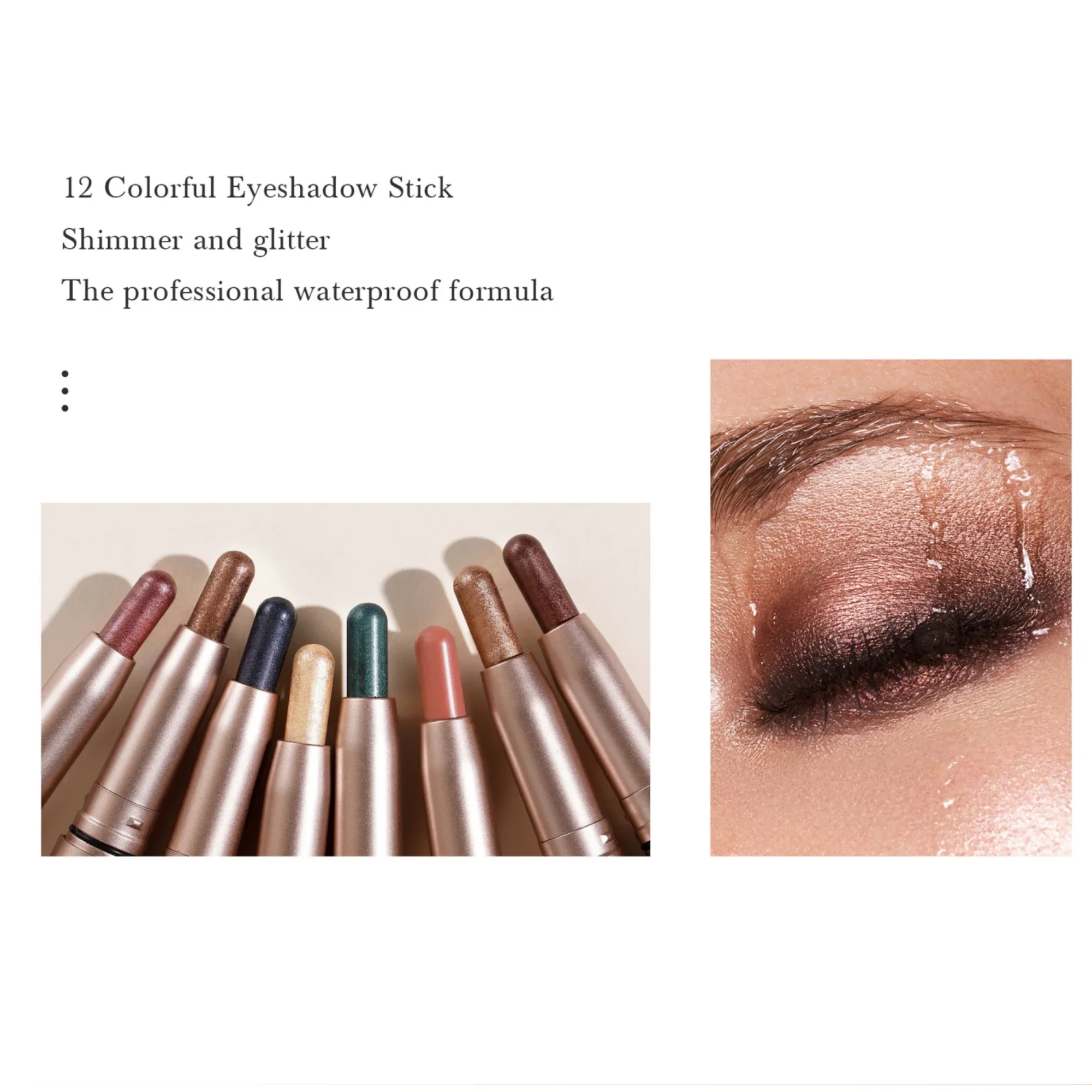 Bâton d'ombre à paupières nacré, ver à soie, Double tête, paillettes scintillantes, mat, ensemble de crayons, surligneur imperméable, maquillage, 12 pièces