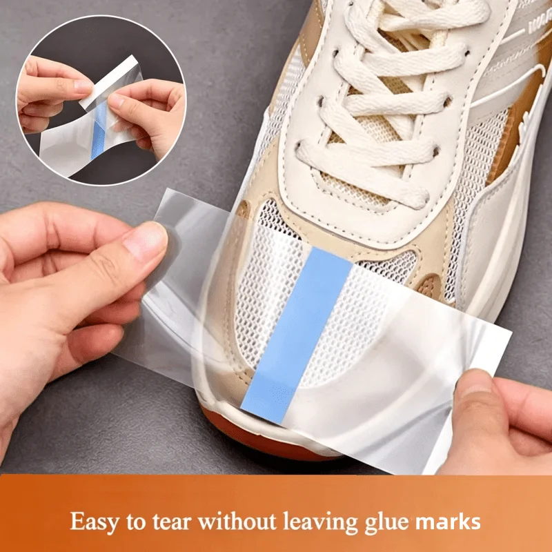PU Film Toe Waterproof Sticker Waterproof Dirt Proof Protective Tape On Rainy Days Invisible Shoe Toe Covers for Men and Women
