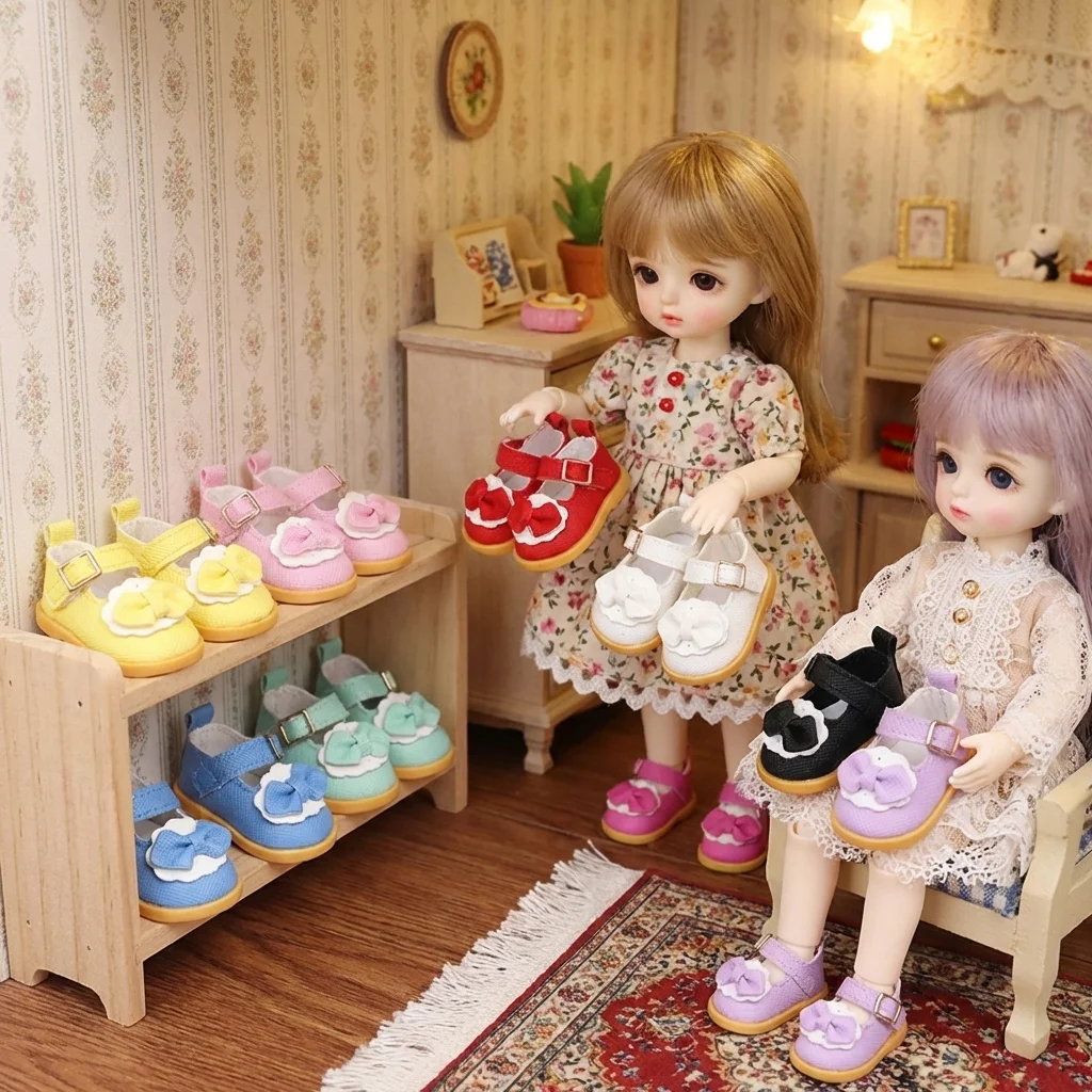

DIY for 14inch Bow PU Leather Boots Accessories Shoes Mini Shoes