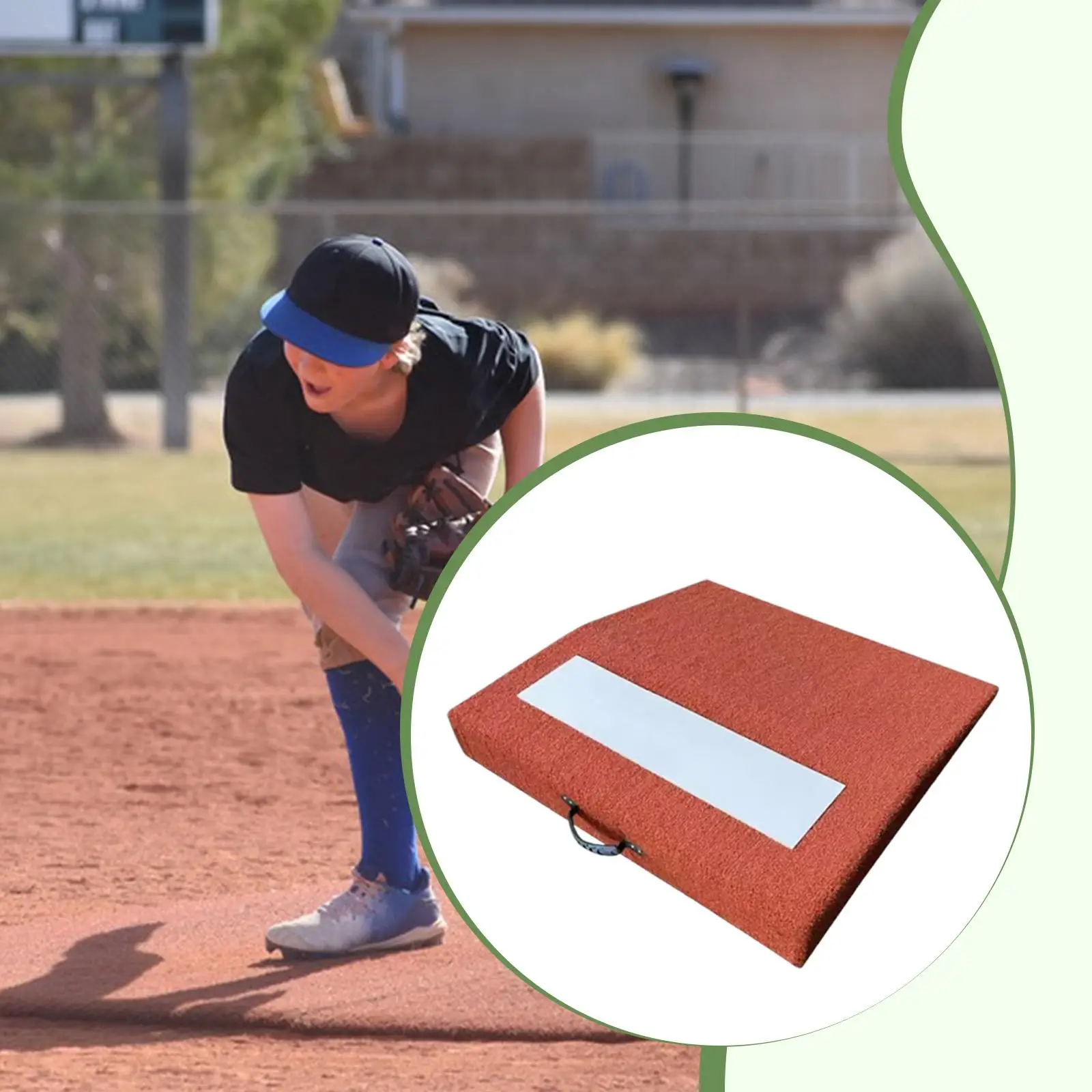 

Baseball Pitching Mound Professional EVA Practical Anti Slip Easy to Carry Practice with Carrying Handle 30 x 30 x 4 inch