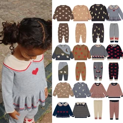 WinterKS Baby Girl Clothes Set Children Sweater And Pant Suit Kids Knit Sweater Newborn Long Sleeve Clothes Kids Pullover Tops