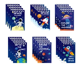 Outer Space Mini Notebook 6 Pack Kids Space Party Favors Solar System Astronaut Science Rocket Planet Small Spiral Notepad for S