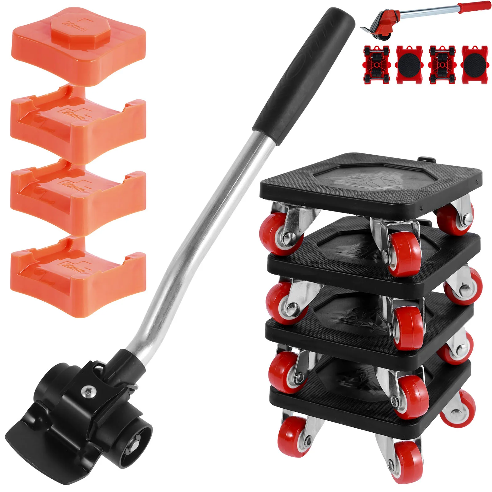 

Furniture Moving Transport Roller Set Removal Lifting Moving Tool Set Wheel Bar Mover Moving Heavy Stuffs Device Hand Mover Tool