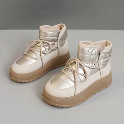 High Top Snow Boots for Women's Winter New Fashion Thick Soled Boots with Plush Warm Cotton Shoes and Waterproof Cotton Boots