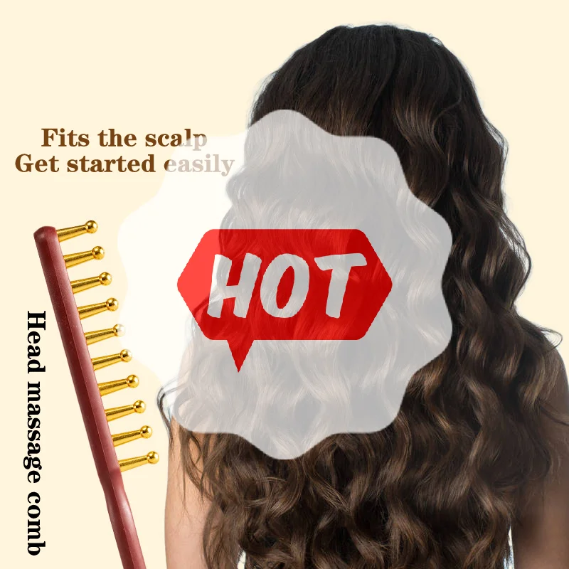 ميريديان تدليك مشط مكافحة ساكنة غوا شا أداة سبيكة الأسنان الاسترخاء فروة الرأس نقطة تدليك فرشاة الحلاق مشط الشعر أداة تدليك #1