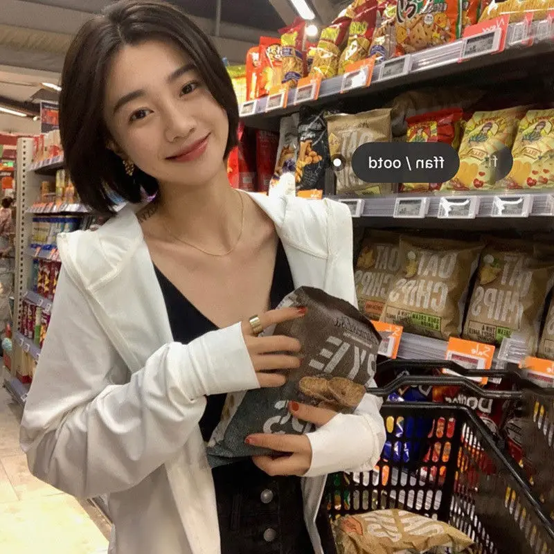 

Basic Jackets Women Candy Color Korean Style Girls Tender Elasticity Sun-protection Sweet Hooded Chic Ins Outwear Female Leisure