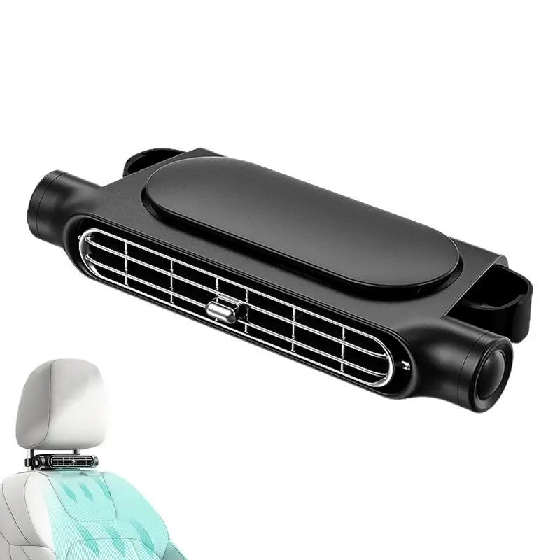 Portable Car Fan Double Turbine USB Powered Car Fan Car Headrest Fan Adjustable Cooling Car Fans Car Seat Fans For Car Truck SUV