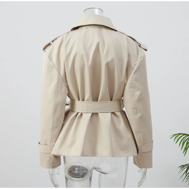 Elegant Lace Up Solid Overcoat Women Chiclapel Collar Button Full Sleeve Loose Coat Autumn Female Street New Oversize Outerwear 12 S34d280e26c824a138420ea92f7fe5568G