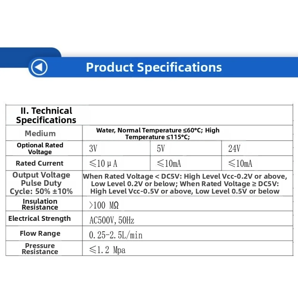 Water Flow Sensor SEN-HZ06N Compatible with Various DC Supply Voltages and Providing Linear for pulse Output Full Flow Range