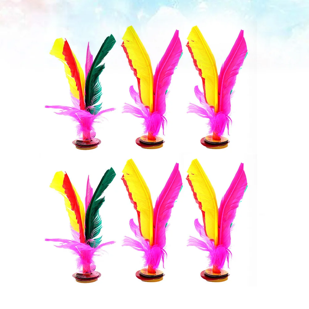 6pcs Colorful Kick Shuttlecock Chinese Jianzi Goose Rubber Foot Kicking Shuttlecock for Outdoor Sports Fitness (